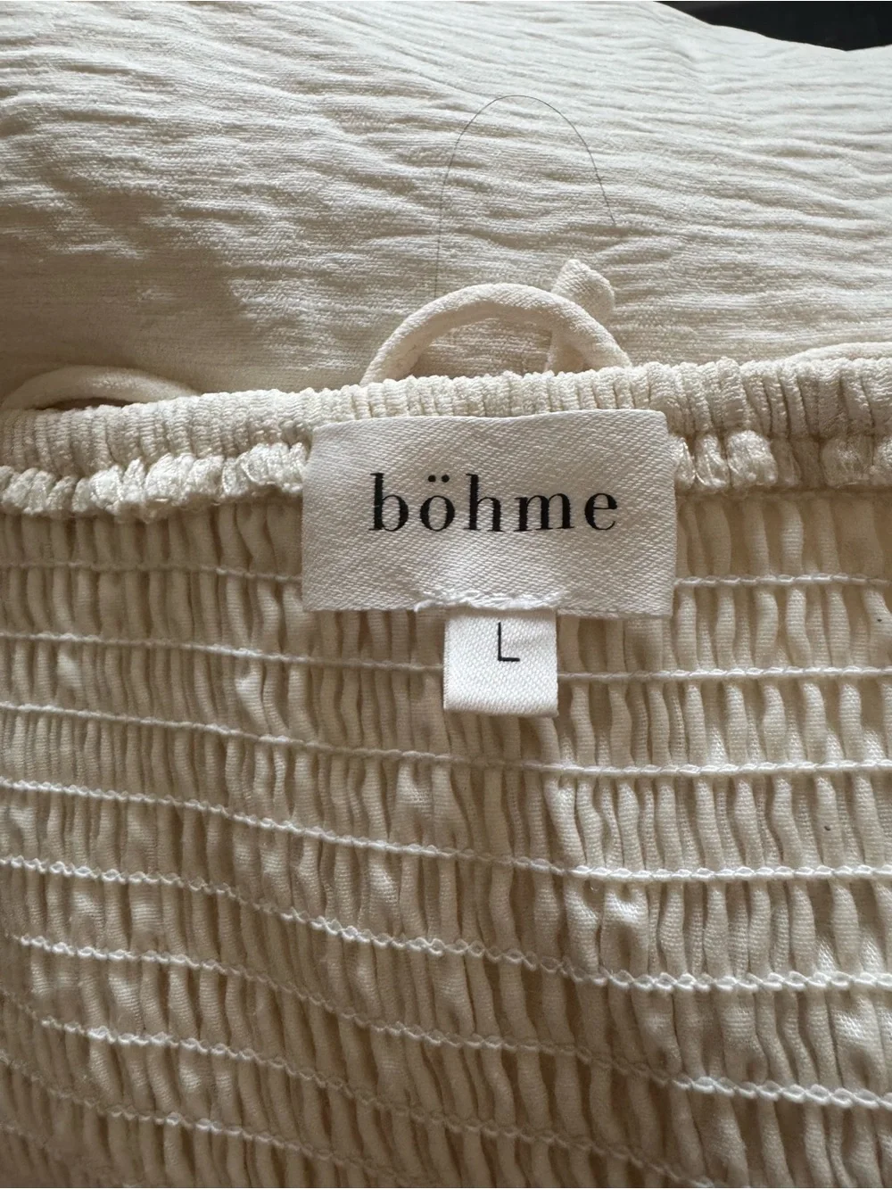 böhme Textured Cream Midi Dress